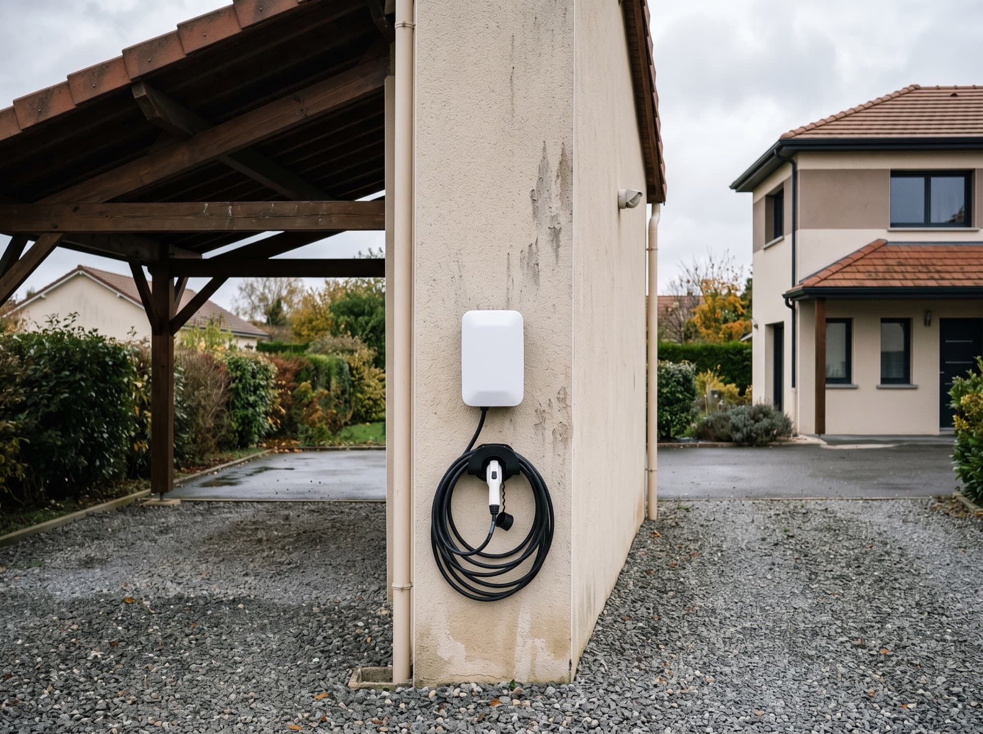 Borne de recharge pour véhicule électrique installée